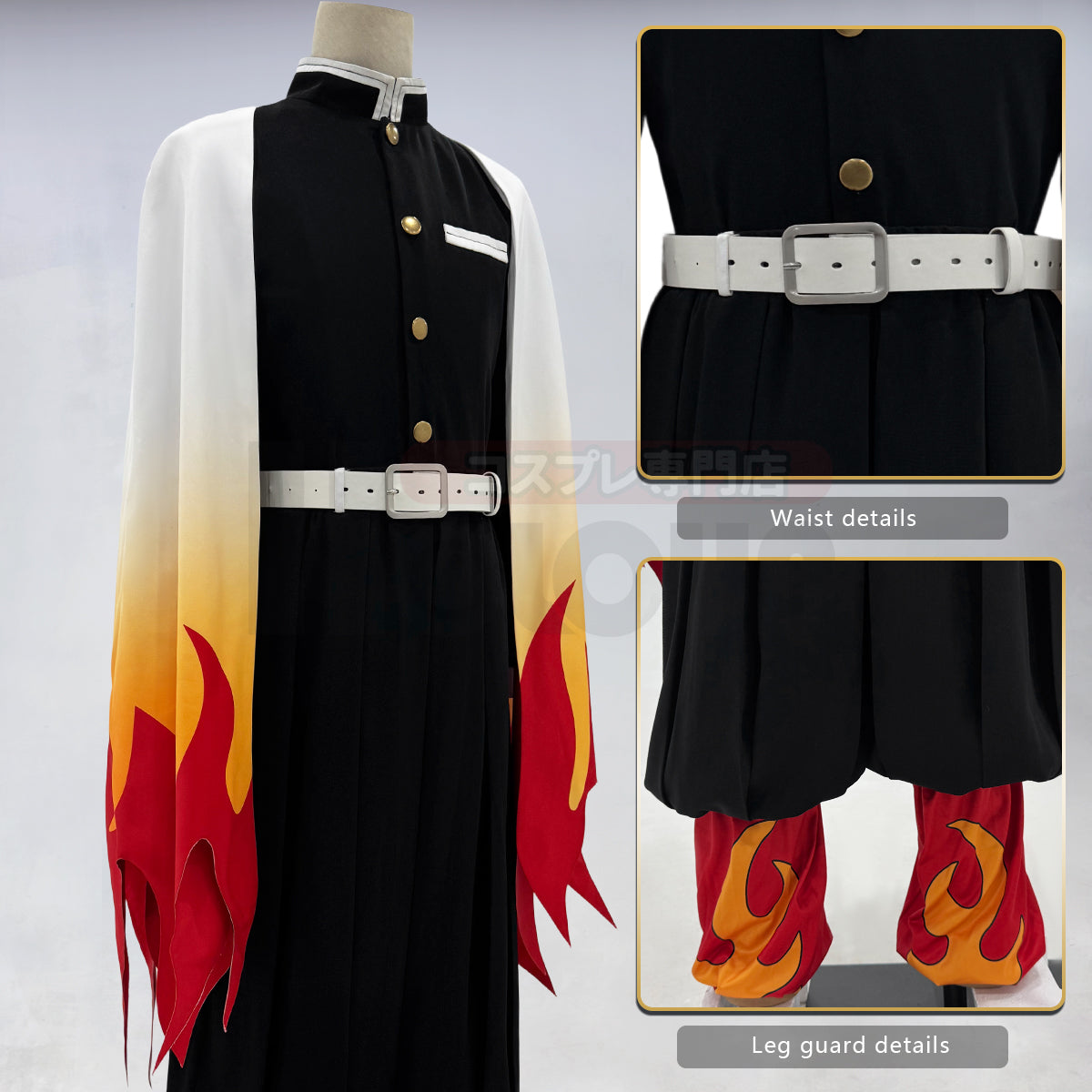 HOLOUN Anime Rengoku Kyoujurou Cosplay Costume Wig Haori Embroidery Top Elastic Pants Belt Convention Halloween Christmas