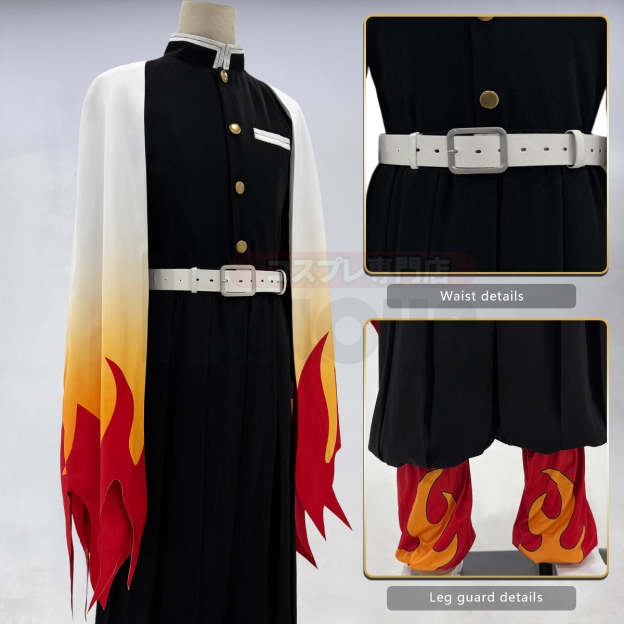 HOLOUN Anime Rengoku Kyoujurou Cosplay Costume Wig Haori Embroidery Top Elastic Pants Belt Convention Halloween Christmas