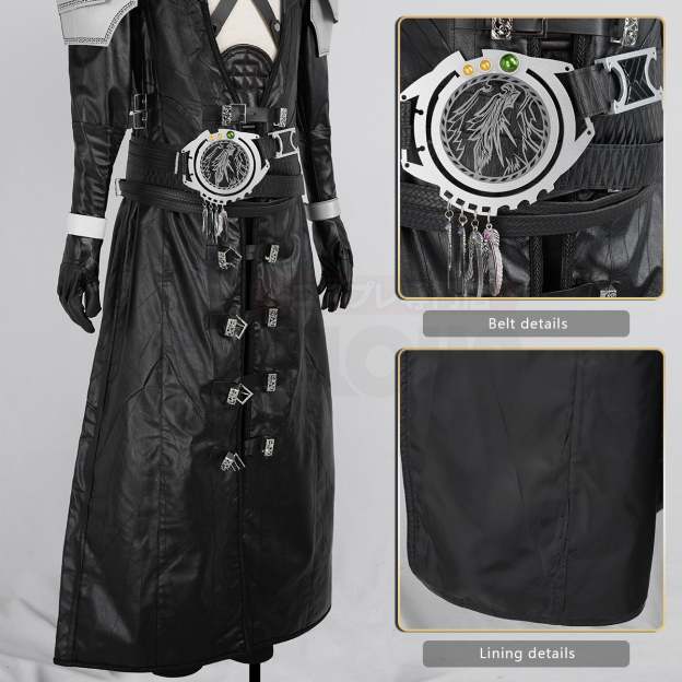 HOLOUN Sephiroth Cosplay Costume Game Halloween Convention Christmas Party Coat Pants Belt Gloves Shoulder Armor