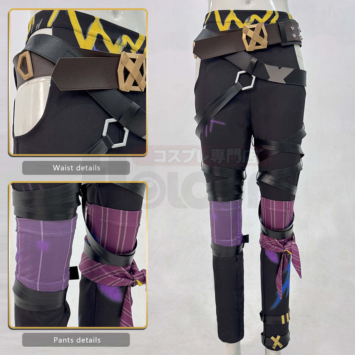 HOLOUN LOL Game Jinx Cosplay Costume Wig Scrawl Vest Pants Hat Qutfit Halloween Christmas Gift Cos Convention