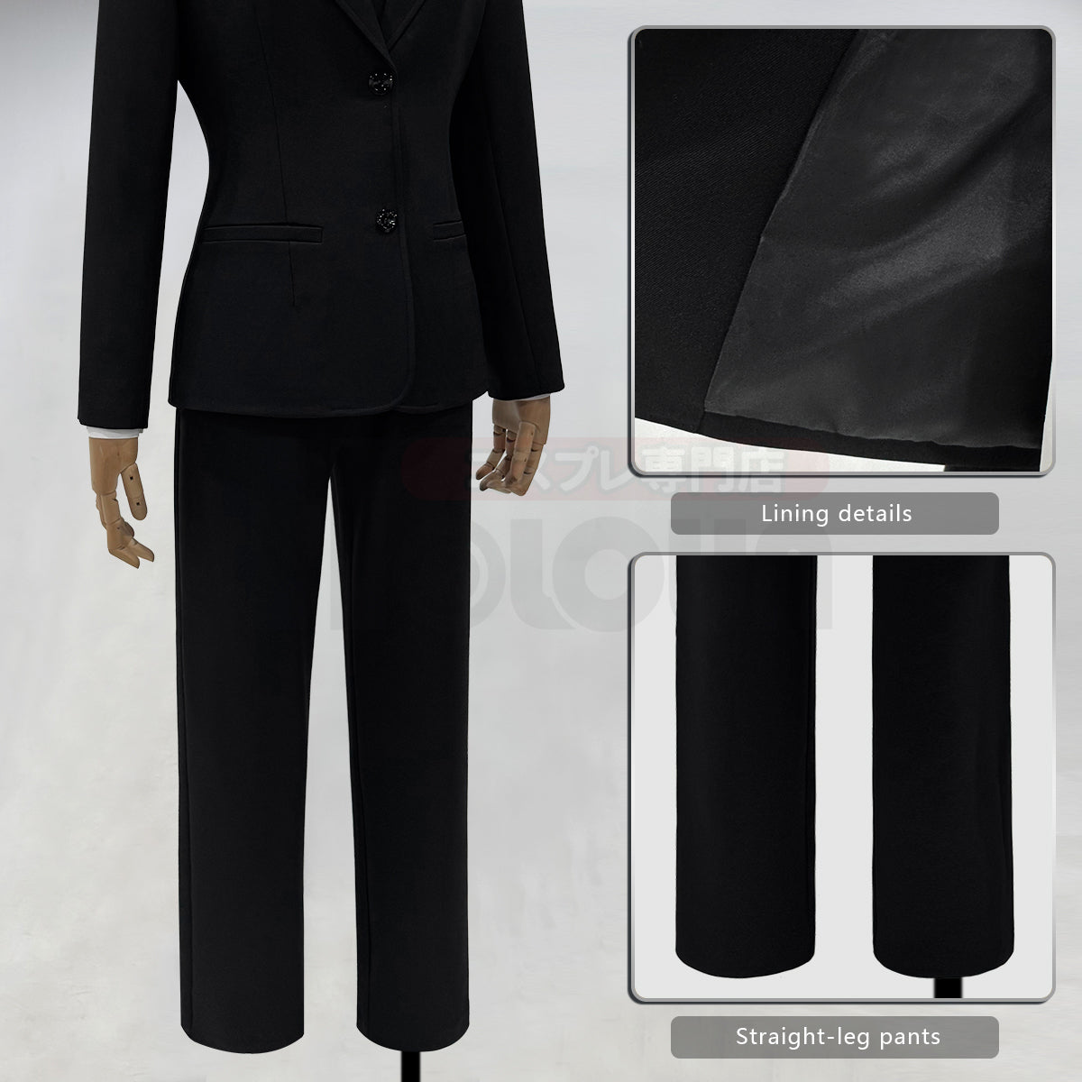 HOLOUN Chainsaw Anime Denj Aki Cosplay Costume Wig Halloween Christmas Convention Black Suit Shirt Pant Tie Daily