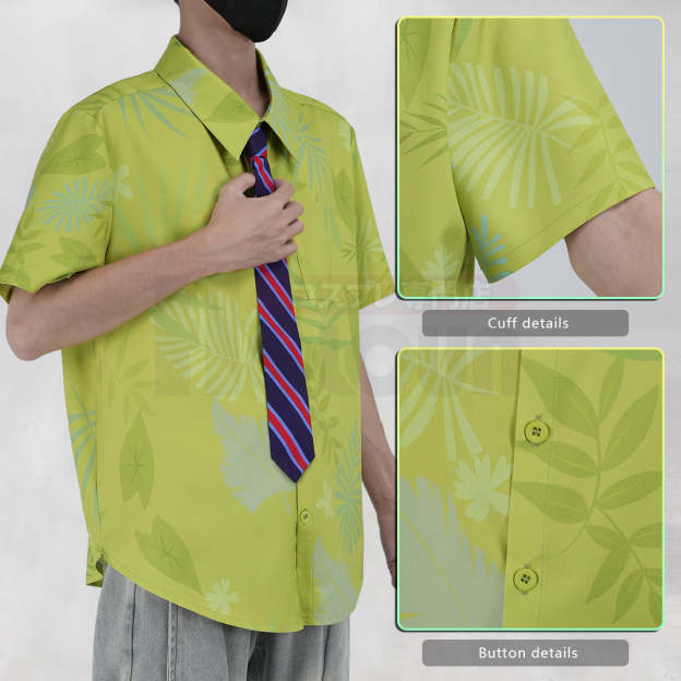 HOLOUN Zoo Movie Nick Wilde Cosplay Costume Pink Green Shirt Tie Halloween Christmas Animation Convention Unisex Adult Daily Wear