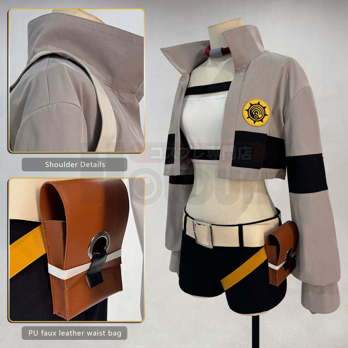HOLOUN Gachiakuta Anime Riyo Cosplay Costume Convention Halloween Christmas Embroidery Top Vest Short Backpack Waist Bag