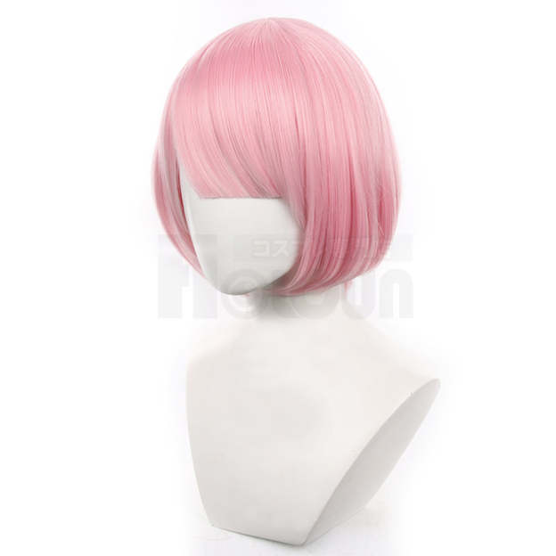 HOLOUN Anime Ram Cosplay Wig Rose Net Synthetic Fiber Adjustable Size Heat Resistant