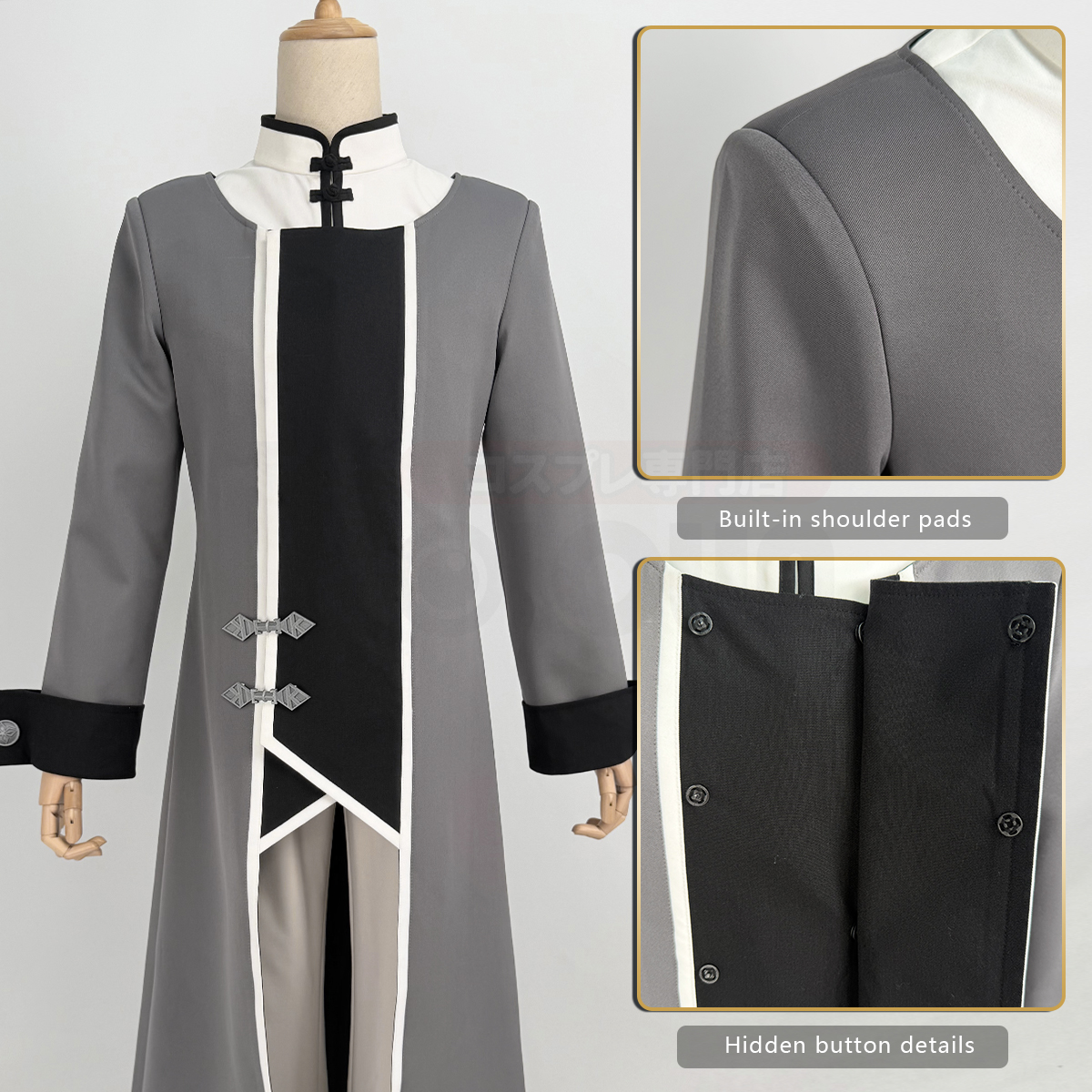 Pre-sale HOLOUN Rudeus Greyrat Anime Mushoku Tensei Cosplay Costume Gray Mage Robe Halloween Christmas Convention Coat Shawl Shirt