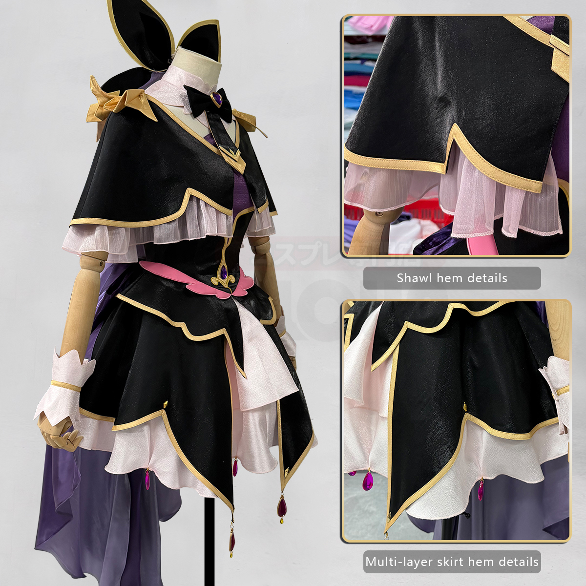Pre-sale HOLOUN Luluka Moria Cure Arcana Shadow Cosplay Costume Anime Embroidery Skirt Convention Halloween Christmas Party Outfit
