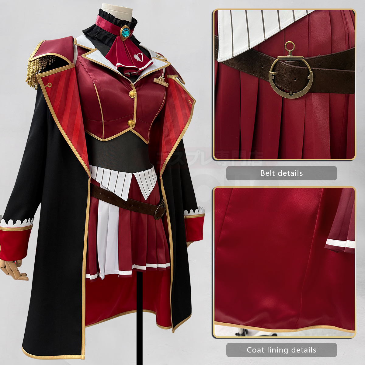 Pre-sale HOLOUN Captain Houshou Marine Cosplay Costume Vtuber Anime Embroidery Coat Top Skirt Convention Halloween Christmas Party Outfit