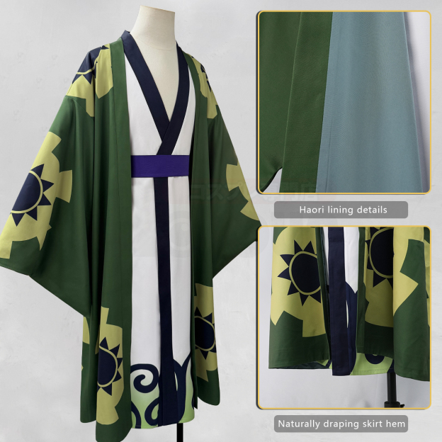 Pre-sale HOLOUN Zoro Anime Cosplay Costume Wano Country Haori Belt Convention Halloween Christmas Party Outfit