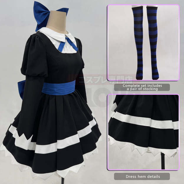 HOLOUN Stocking Panty Anime Stocking Anarchy Cosplay Costume Dress Stockings Bowknot Headdress Cos Convention
