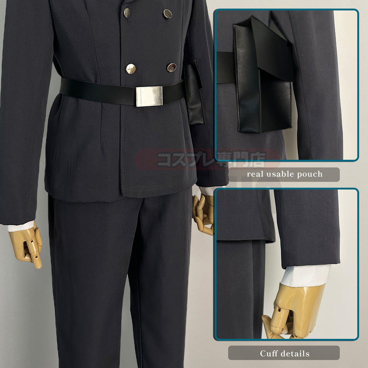 HOLOUN Anime Exhibition Guards Series Barou Cosplay Costume Uniform Hat Belt Wig Rose Net Synthetic Fiber Halloween Christmas Gift