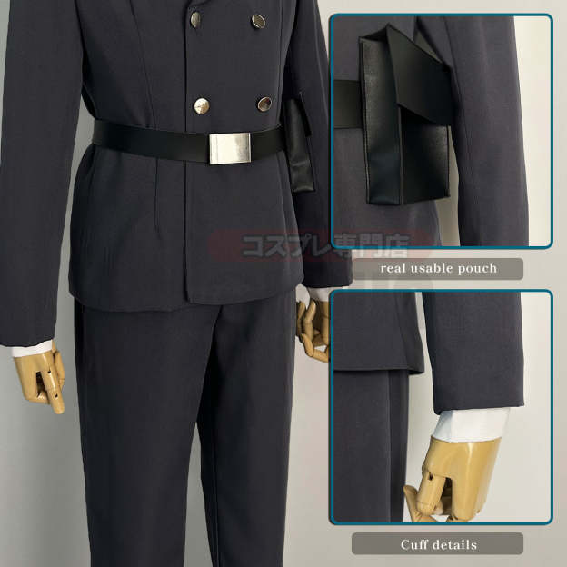 HOLOUN Anime Exhibition Guards Series Barou Cosplay Costume Uniform Hat Belt Wig Rose Net Synthetic Fiber Halloween Christmas Gift