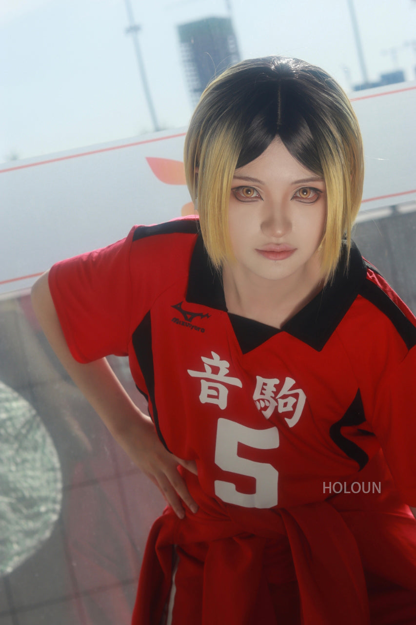 HOLOUN Haiky Anime Kozumekenma NO.5 Cosplay Costume Jersey Wig Nekoma High School Uniform Volleyball Club