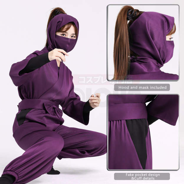 HOLOUN Nintama Rantaro Anime Ninja costume Adult Version 5 Colors Black Purple Green Blue Light Green Cos Convention Halloween