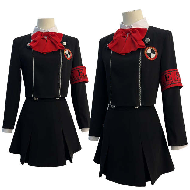 HOLOUN Game P3 Aegis Cosplay Costume Gekkoukan High School Uniform Embroidery Suit Skirt Shirt Daily Wearing Gift