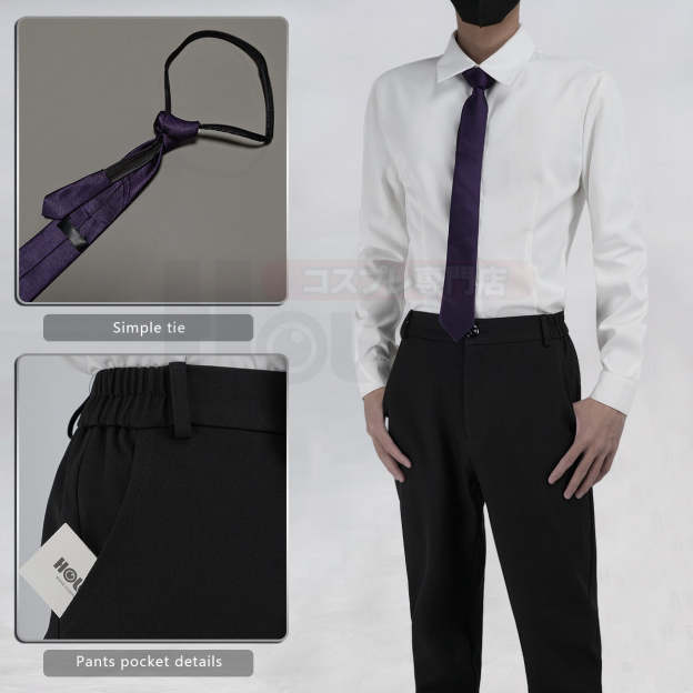 HOLOUN STONE Anime Dr. Xeno Houston Wingfield Cosplay Costume Coat Shirt Pants Tie Convention Halloween Christmas Gift