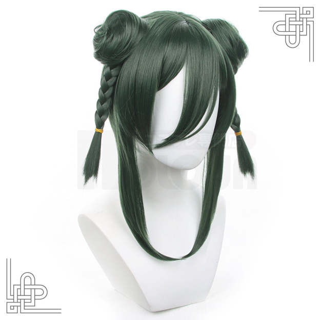 HOLOUN Anime Chigiri Cosplay Wig Rose Net Synthetic Fiber Green