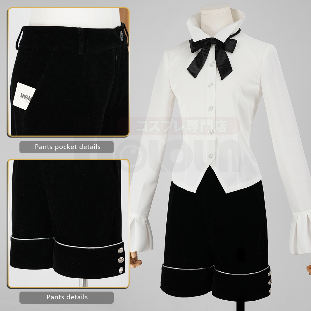 HOLOUN Anime Bocchan Ciel Phantomhive Cosplay Costume Gothic Ouji Double-breasted Tailcoat Jacket Convention Halloween Christmas