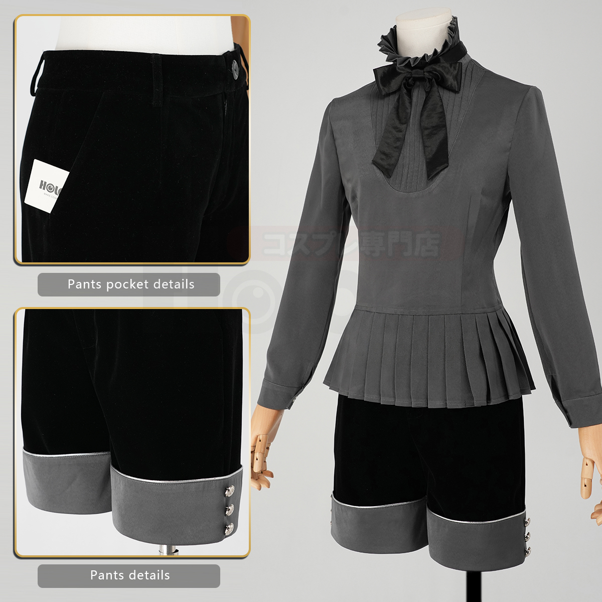 Pre-sale HOLOUN Anime Real Ciel Phantomhive Cosplay Costume Gothic Ouji Double-breasted Tailcoat Jacket Convention Halloween Christmas