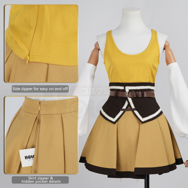 Pre-sale HOLOUN Mami Tomoe Anime Puella Magi Madoka Magica Cosplay Costume Halloween Christmas Party Convention Coat Top Skirt Hat
