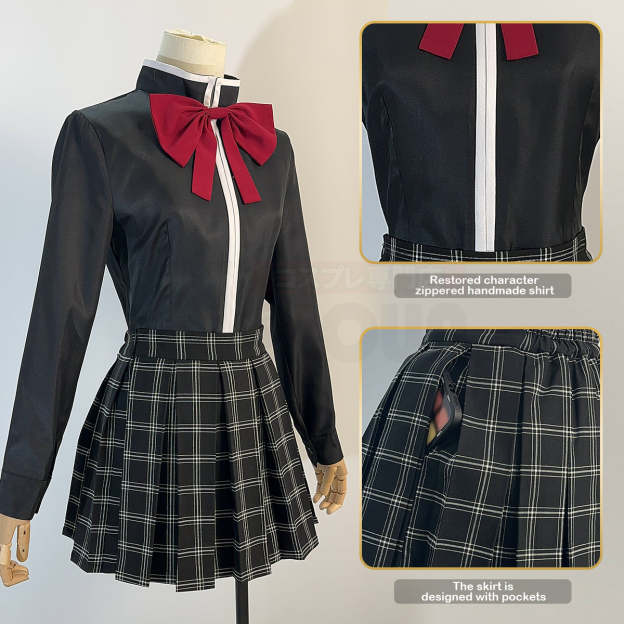 HOLOUN Puella Magi Madoka Magica Anime Kaname Madoka Cosplay Costume White Black Shirt Jk Skirt Akemi Homura Tomoe Mami Miki Sayaka Sakura Kyoko
