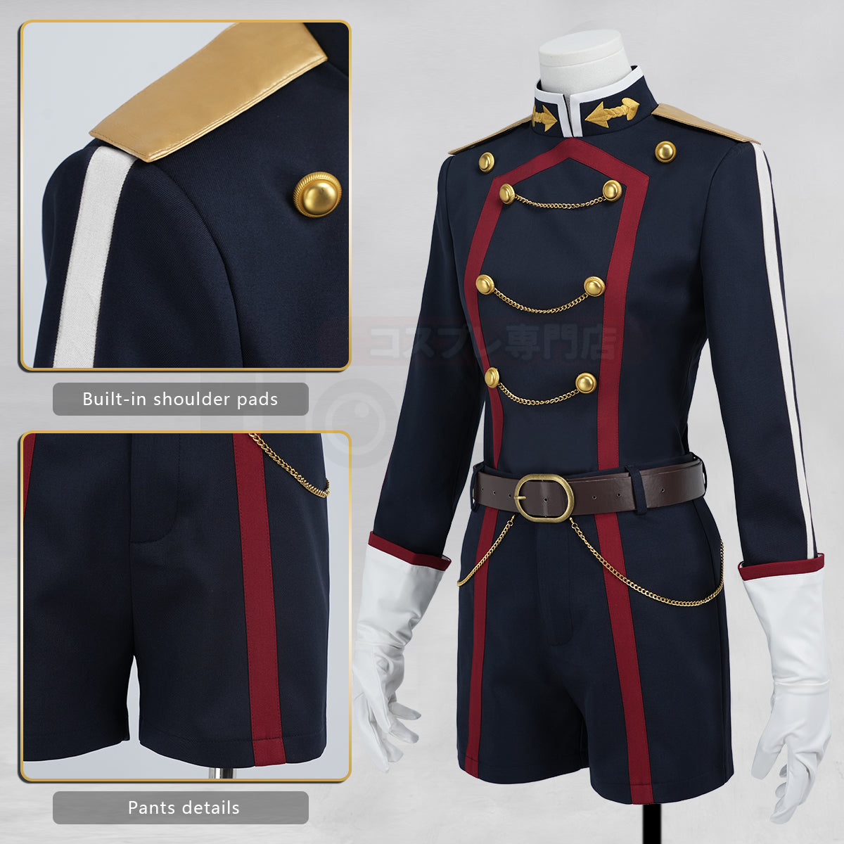 HOLOUN Chained Soldier‌ Anime Yamashiro Ren Cosplay Costume Cape Coat Shorts Gloves Convention Halloween Christmas Gift