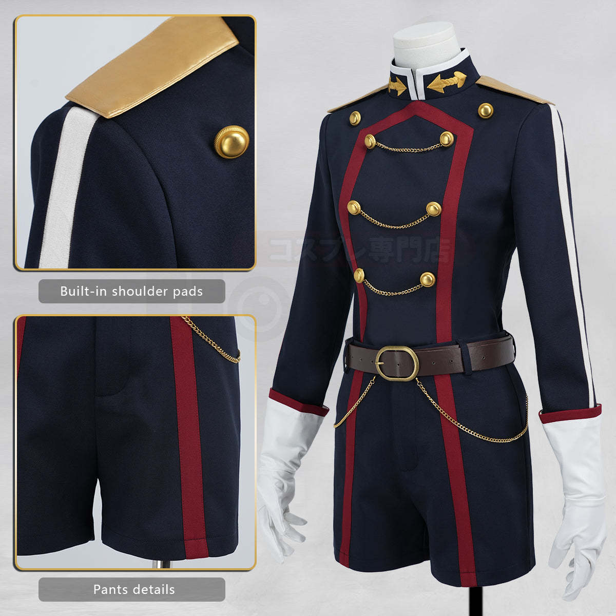 HOLOUN Chained Soldier‌ Anime Yamashiro Ren Cosplay Costume Cape Coat Shorts Gloves Convention Halloween Christmas Gift