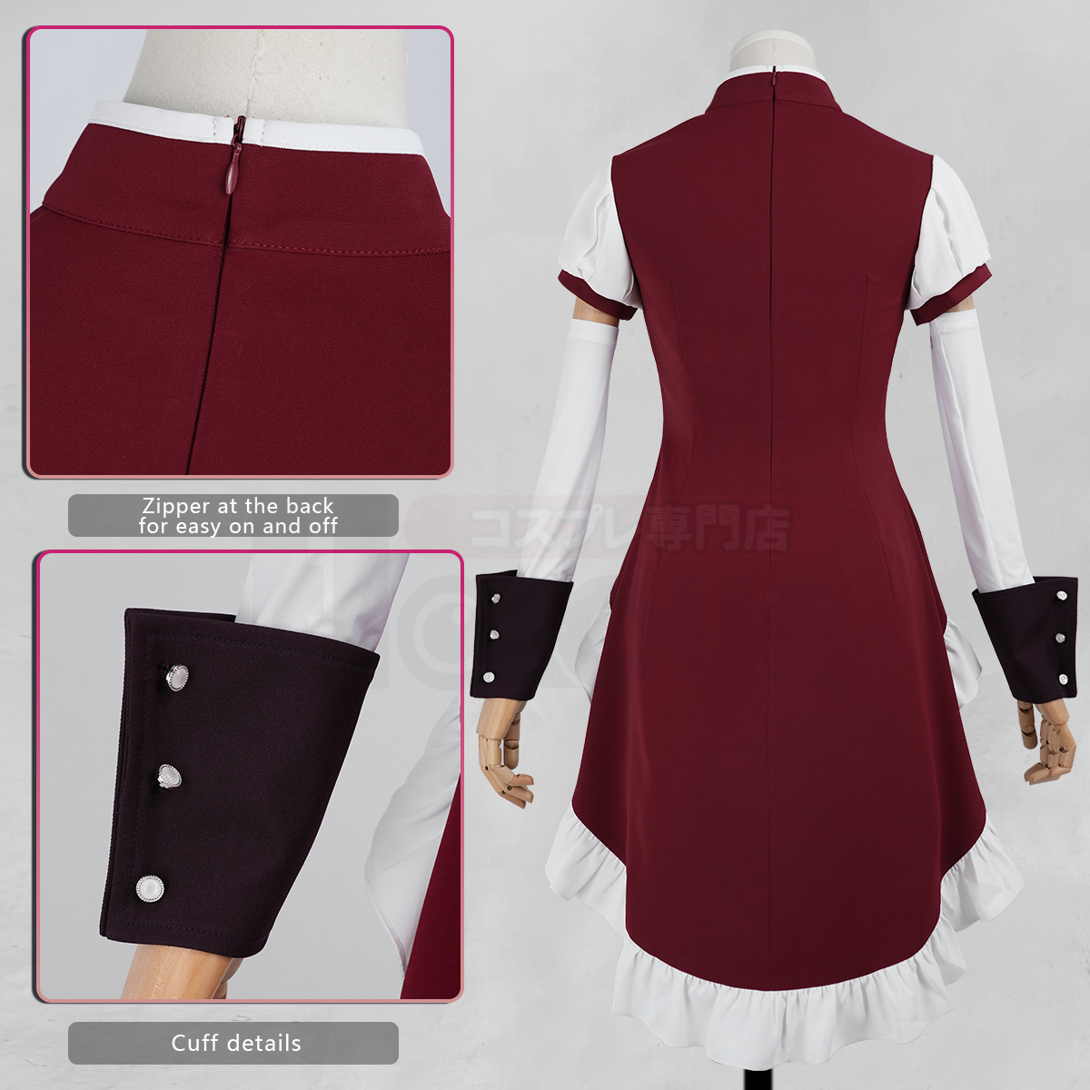 Pre-sale HOLOUN Kyoko Sakura Anime Puella Magi Madoka Magica Cosplay Costume Halloween Christmas Party Convention Top Skirt Wristband