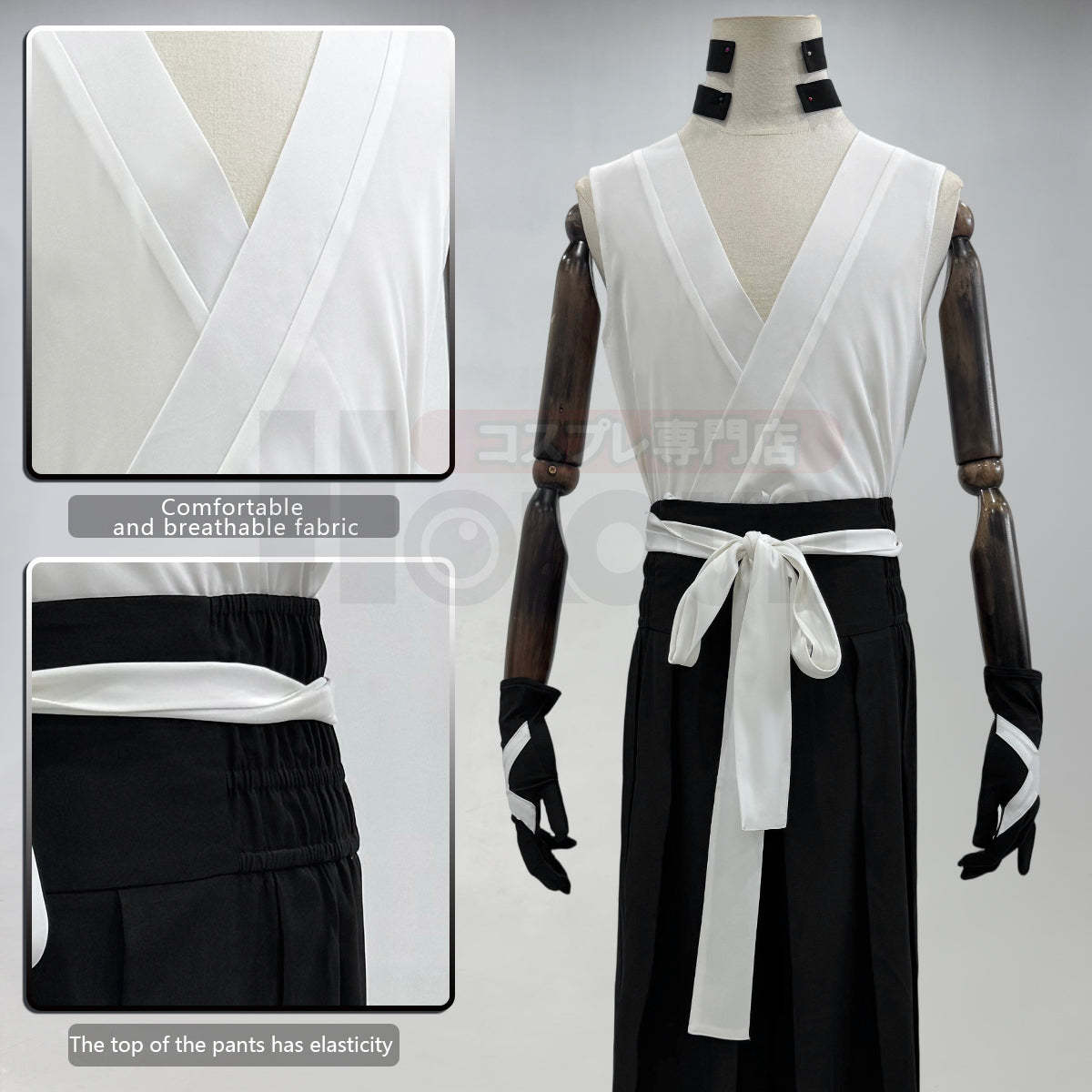 Pre-sale HOLOUN Blea Anime Kurosaki Ichigo Cosplay Costume Haori Vest Pants Black White Cos Convention Unisex Halloween Christmas