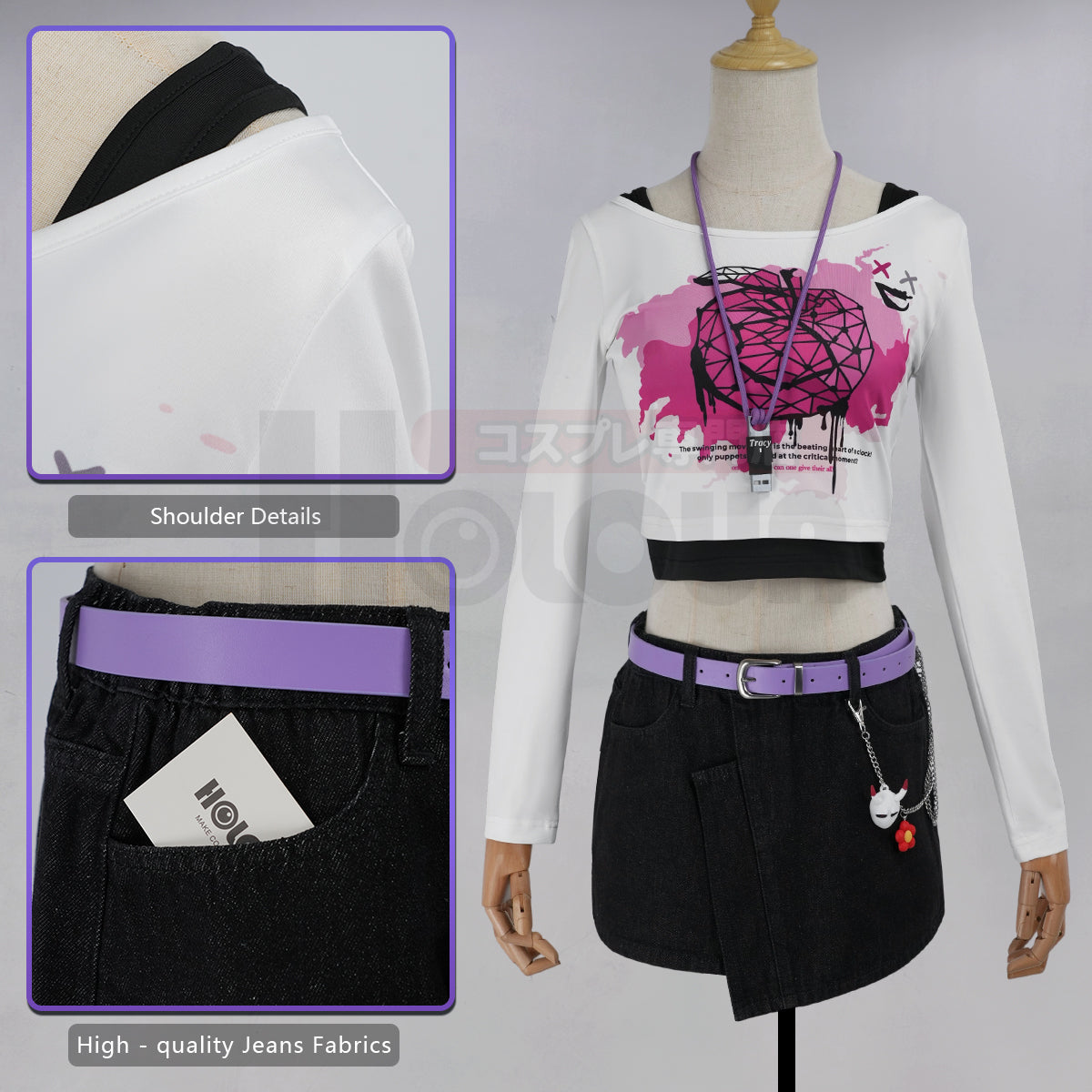 HOLOUN Identity V Game Tracy Reznik Cosplay Costume Coat Shorts Hat Belt T-shirt Cos Convention Necklace Daily Wear