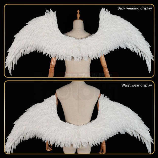 HOLOUN Anime Nagi Bachira Reo Cosplay 1PC White Angel Wings Goose Feather 150*60CM Velcro Puella Magi Madoka Magica
