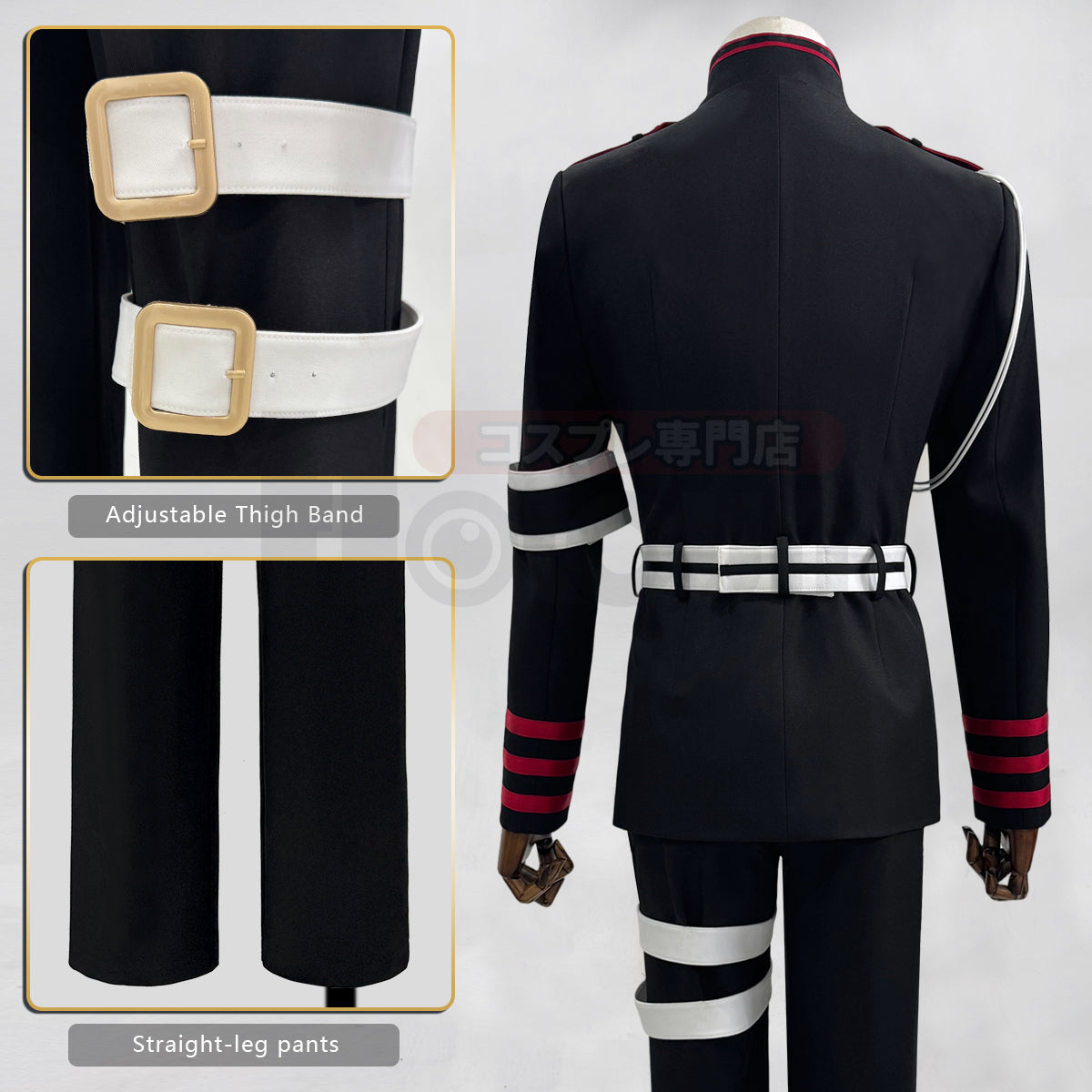 HOLOUN Seraph Of The End Anime Guren Ichinose Cosplay Costume Coat Pants Belt Uniform Halloween Christmas Convention