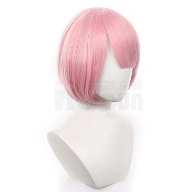 HOLOUN Anime Ram Cosplay Wig Rose Net Synthetic Fiber Adjustable Size Heat Resistant