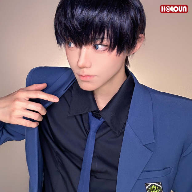 HOLOUN Anime Chigiri Rin Itoshi Isagi Bachira Hiori Reo Mikage Nagi Cosplay Costume Blue Suit Pants Tie Black Shirt
