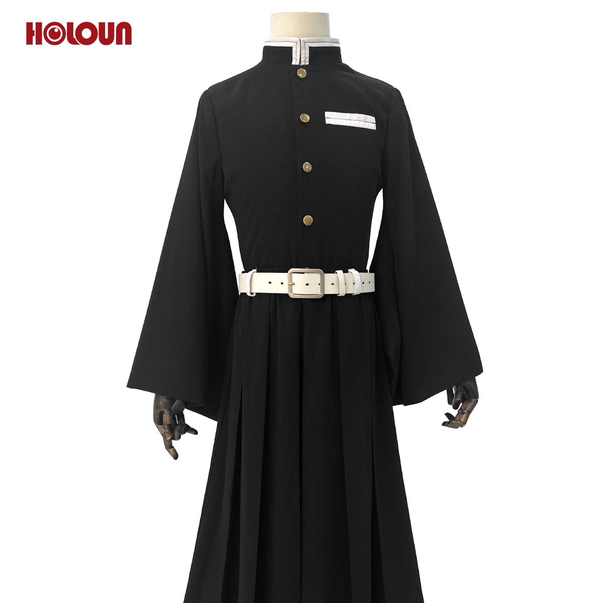 HOLOUN Anime Tokitou Muichirou Cosplay Costume Wig Embroidery Top Elastic Pants Belt Rose Net Cos Convention Halloween Christmas