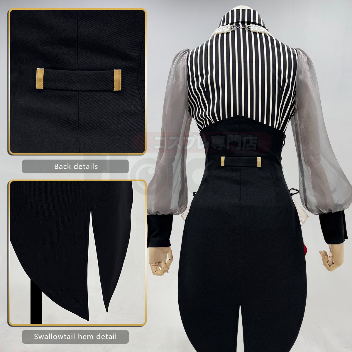 HOLOUN BanG Dream Ave Mujica Anime Amoris Nyamu Yutenji Costume Shirt Shorts Corset Necklace Cos Convention Daily Wear Gift