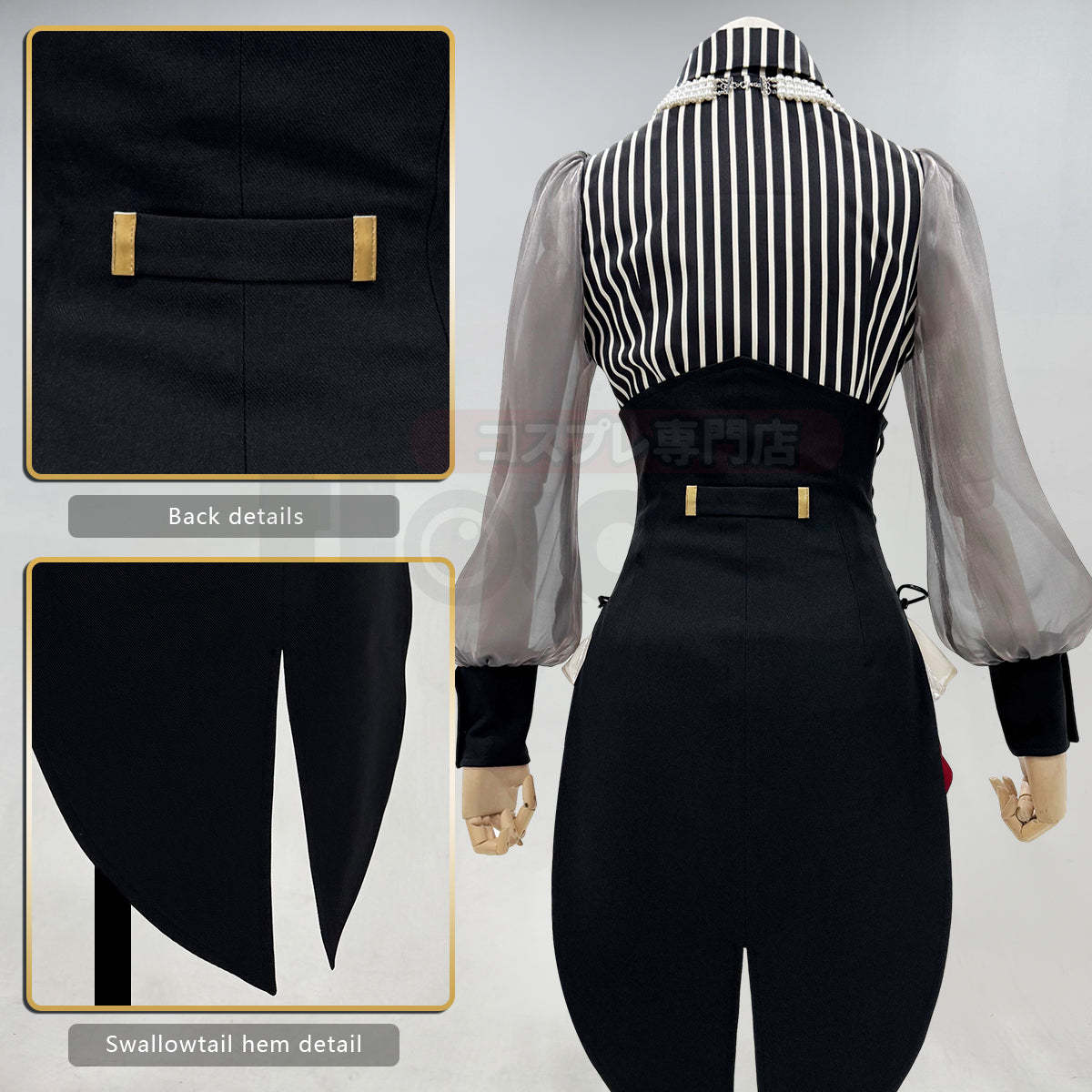 HOLOUN BanG Dream Ave Mujica Anime Amoris Nyamu Yutenji Costume Shirt Shorts Corset Necklace Cos Convention Daily Wear Gift