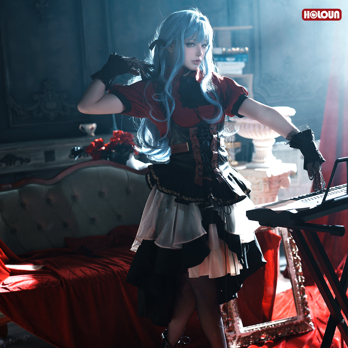 HOLOUN BanG Dream Ave Mujica Anime Sakiko Togawa Oblivionis Cosplay Costume Skirt Shirt Corset Gloves Bow-knot Daily Wear Cos