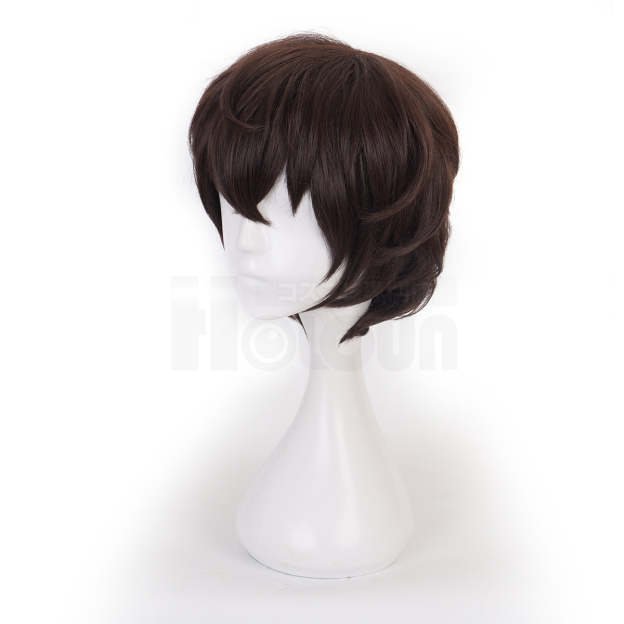 HOLOUN Bungo Anime Dazai Osamu Cosplay Wig Rose Net Synthetic Fiber Adjustable