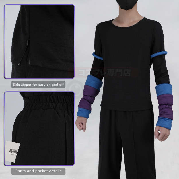 HOLOUN Xiao Hei Anime Fengxi Cosplay Costume Top T-shirt Pants Animation Convention Halloween Christmas