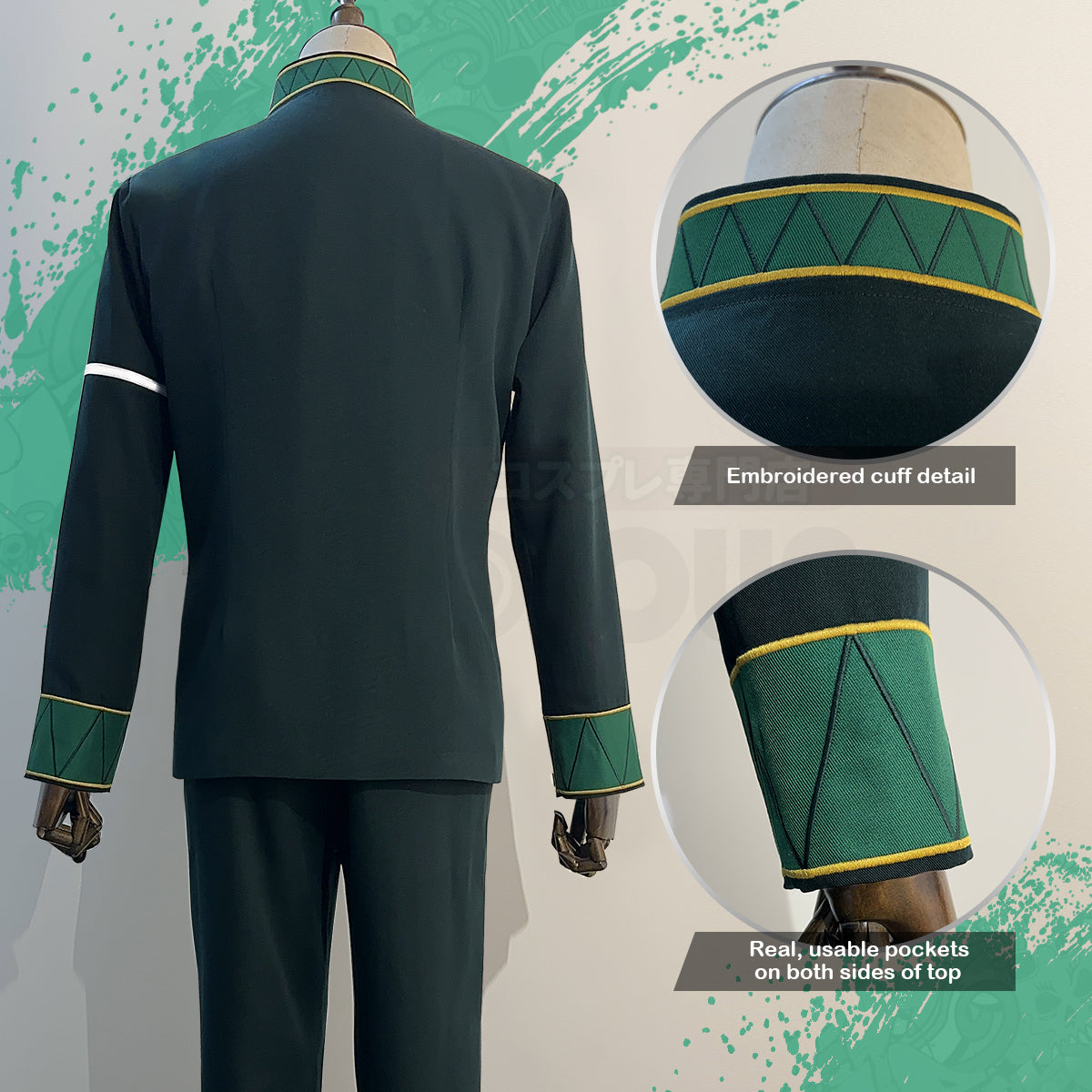HOLOUN Wind Breaker Anime Haruka Sakura Cosplay Costume Wig School Uniform Jacket Pants White T-shirt