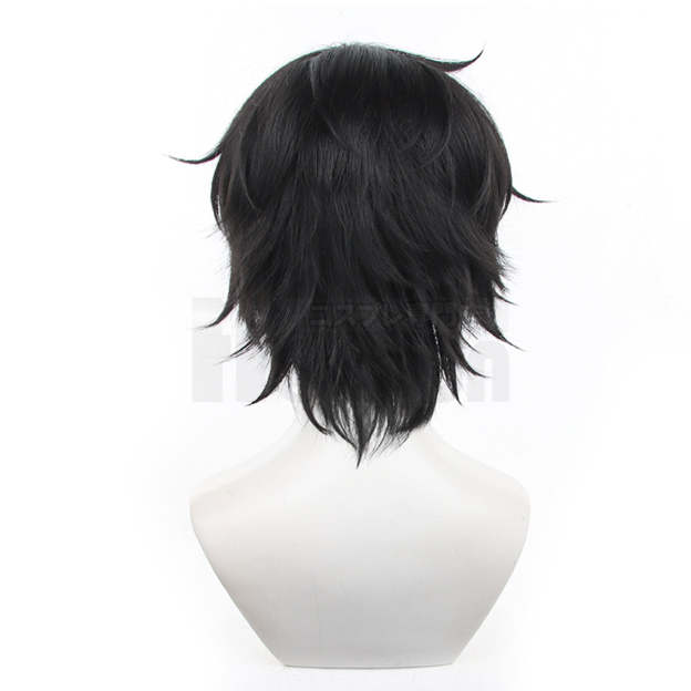 HOLOUN PS 5 Game Ren Amamiya Joker Cosplay Wig Rose Net Synthetic Fiber Adjustable Size Black Heat Resistant