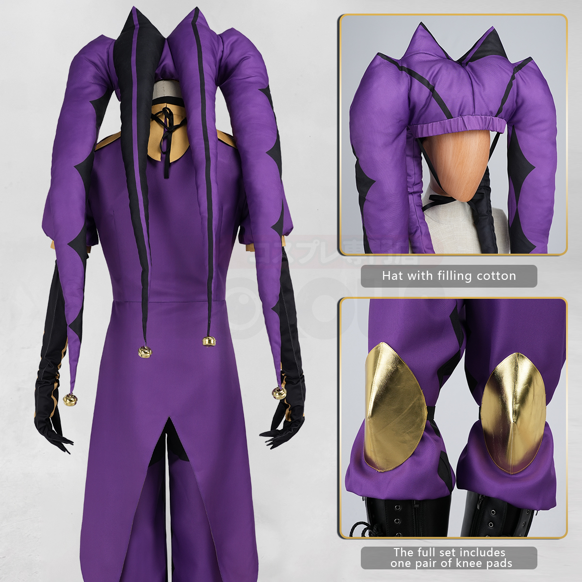 Pre-sale HOLOUN The Freak Anime Jester Cosplay Costume Coat Top Pants Hat Gloves Convention Halloween Christmas