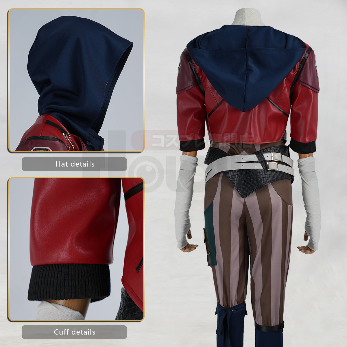 HOLOUN LOL Game Vi The Piltover Enforce Cosplay Costume Wig Faux Leather Jacket  Halloween Christmas Convention Pants Vest