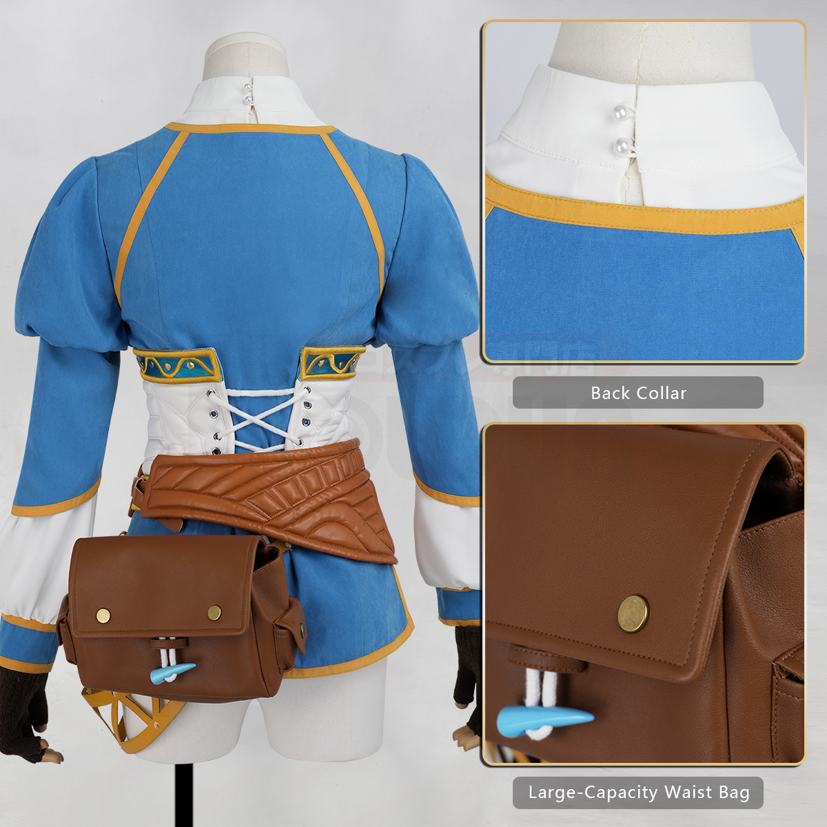 Pre-sale HOLOUN Princess Zelda Game Tears of the Kingdom Cosplay Costume Halloween Christmas Convention Gift Shirt Outerwear Waist Bag