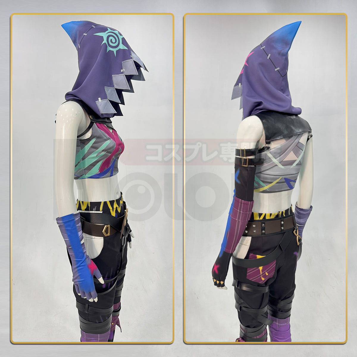 HOLOUN LOL Game Jinx Cosplay Costume Wig Scrawl Vest Pants Hat Qutfit Halloween Christmas Gift Cos Convention