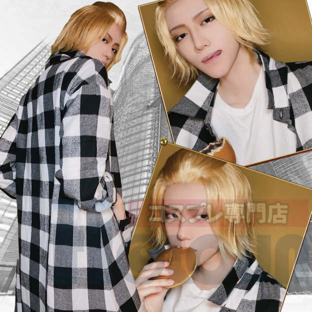 HOLOUN Tokyo Manji Gang Manjiro Sano Mikey Cosplay Anime Costume Long Sleeve Plaid Shirts New Blouses Jacket Coat Casual Wear