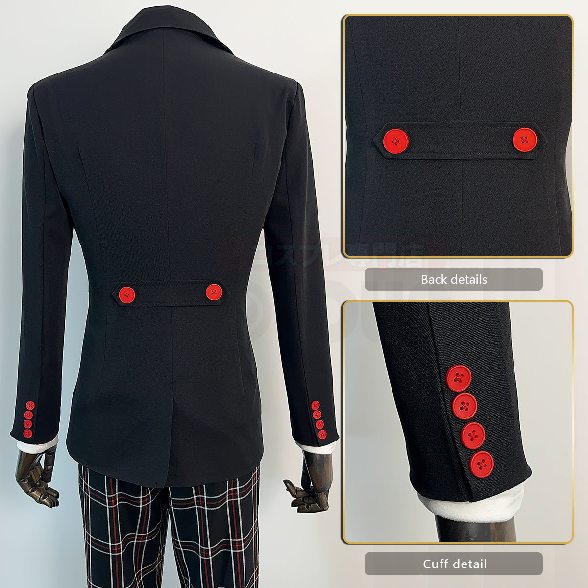 HOLOUN PS 5 Game Ren Amamiya Cosplay Costume Wig Joker School Uniform Embroidery Suit Pants Brooch Daily Wear Unisex Halloween Gift