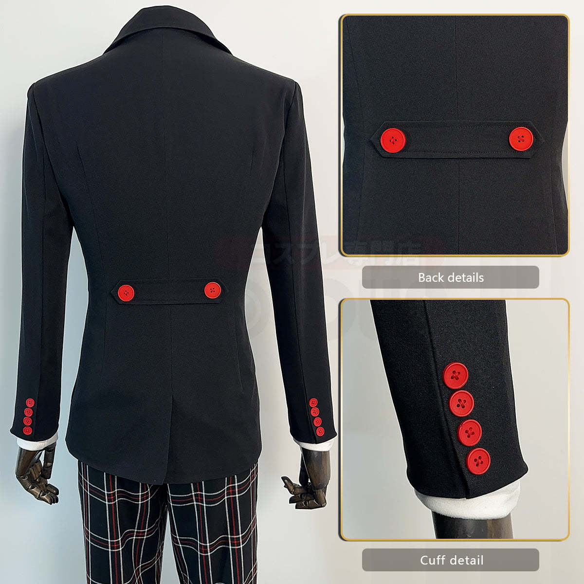 HOLOUN PS 5 Game Ren Amamiya Cosplay Costume Wig Joker School Uniform Embroidery Suit Pants Brooch Daily Wear Unisex Halloween Gift