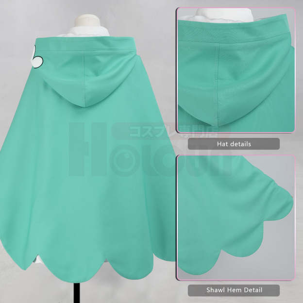 HOLOUN Re:Zero Anime Ram Rem Cosplay Costume Wig Green Pink Cloak Skirt Headwear Convention Halloween Comic Party Outfit