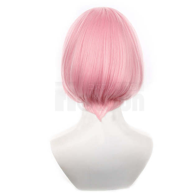 HOLOUN Anime Ram Cosplay Wig Rose Net Synthetic Fiber Adjustable Size Heat Resistant